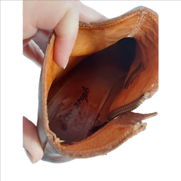 Free People Brown Leather Ankle Boots Size 9 - Picture 15 of 15